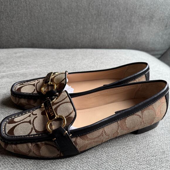 Coach Monogram Slip-on Flats Loafers Monogram Leather Preppy Sz 7.5 - Picture 8 of 12